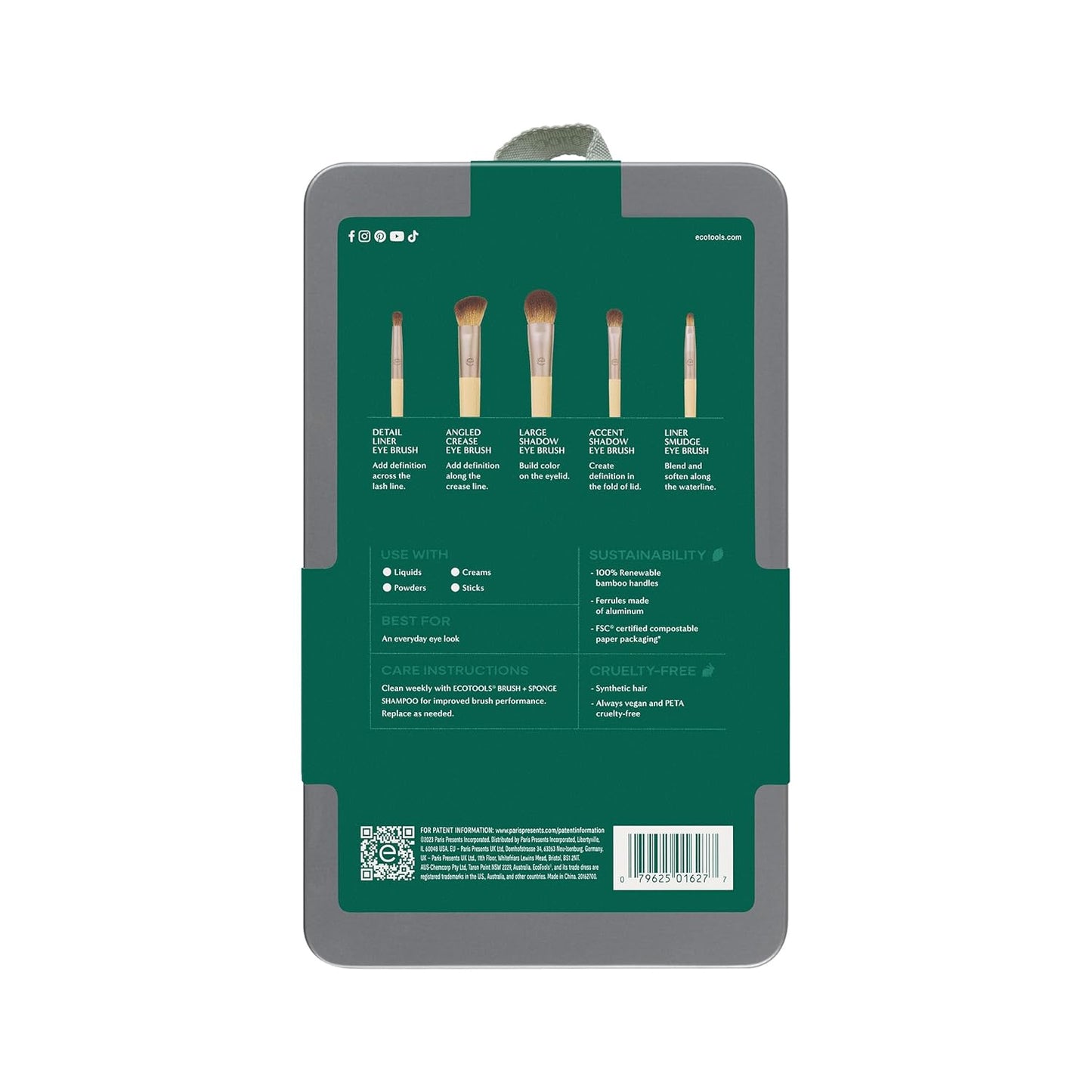 5Pcs Daily Defined Eye Brush Kit – Liquid, Powder & Cream Eyeshadow Brushes