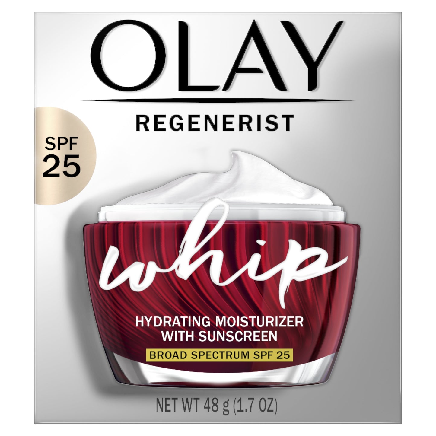 Olay Skin Care Regenerist Whip Facial Moisturizer with SPF 25 Sun Protection, 1.7 oz