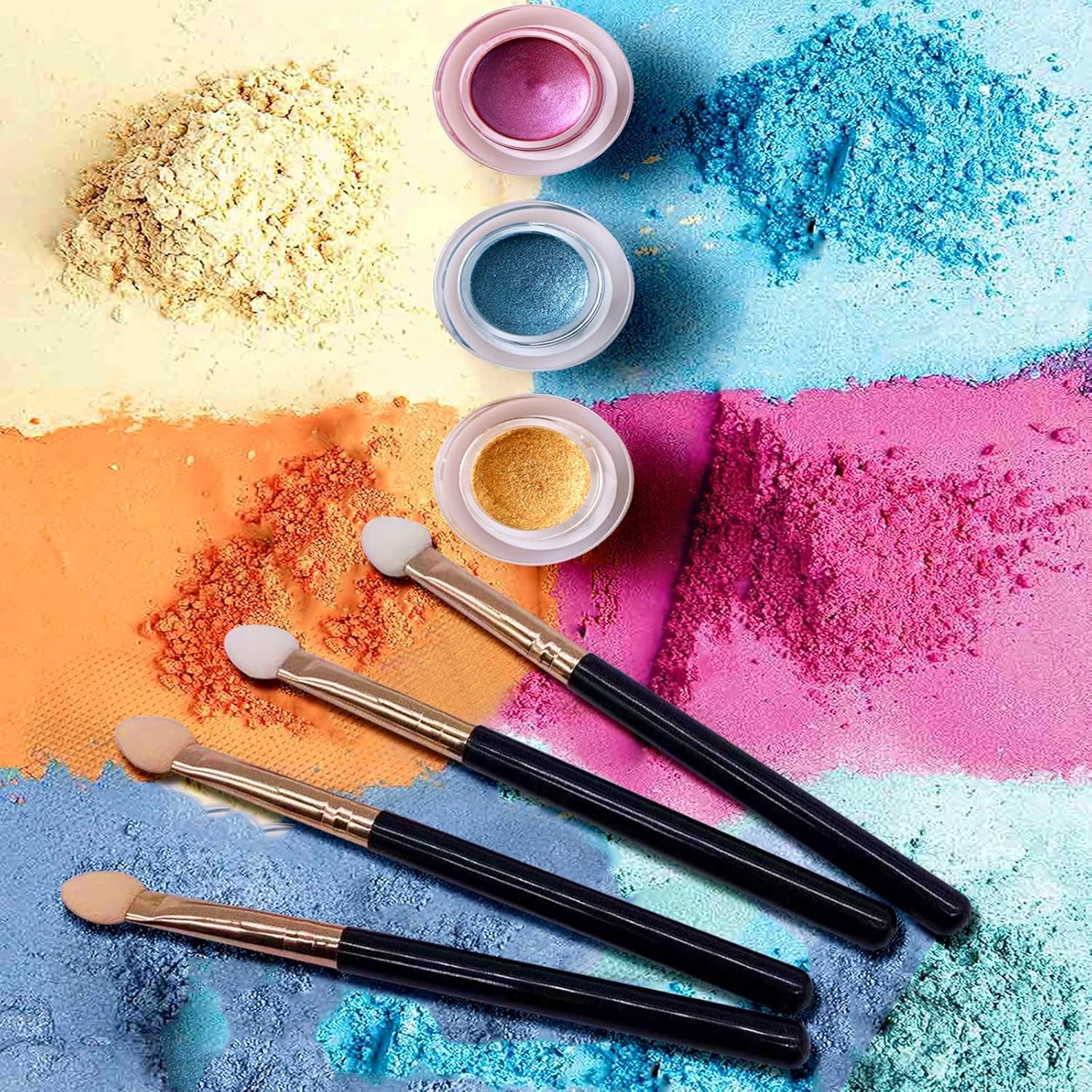 10-Piece Professional Makeup Brush Set – Double-Sided Sponge & Eyeshadow Applicators
