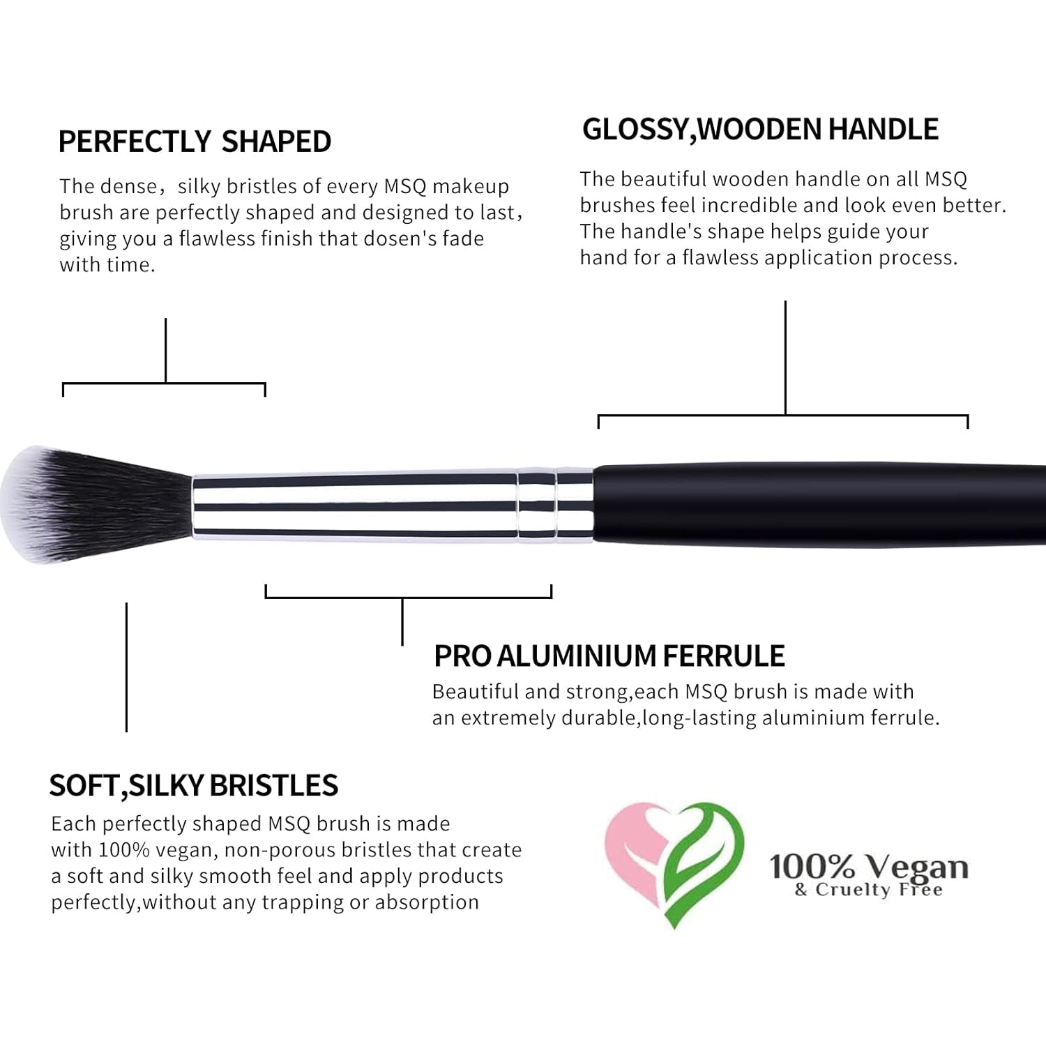 12Pcs Eye Makeup Brushes Set – Synthetic Bristles & Wooden Handles (Black)