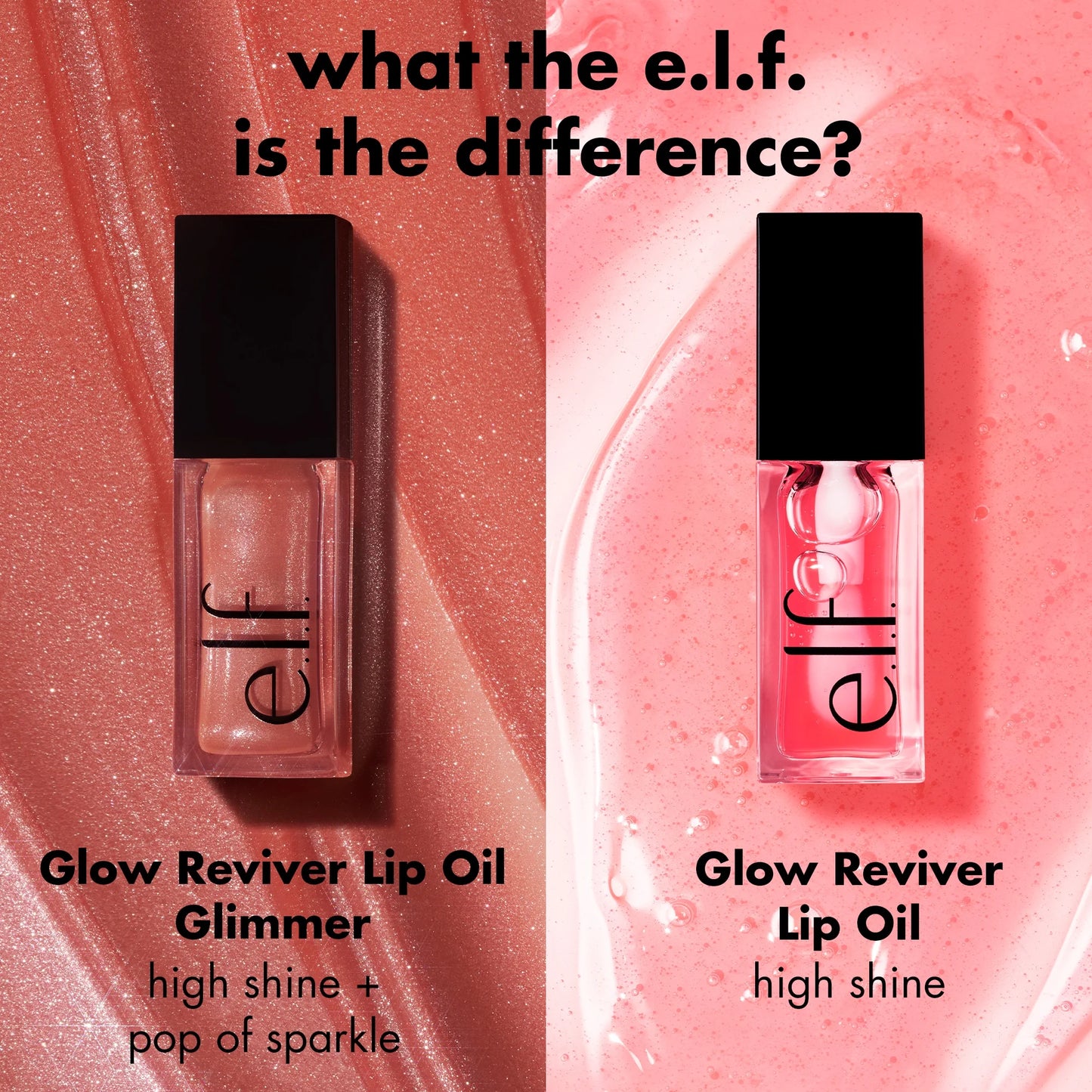 e.l.f. Glow Reviver Lip Oil Glimmer - Candy Coded | 0.25 Fl Oz | Hydrating & Glossy Lip Treatment