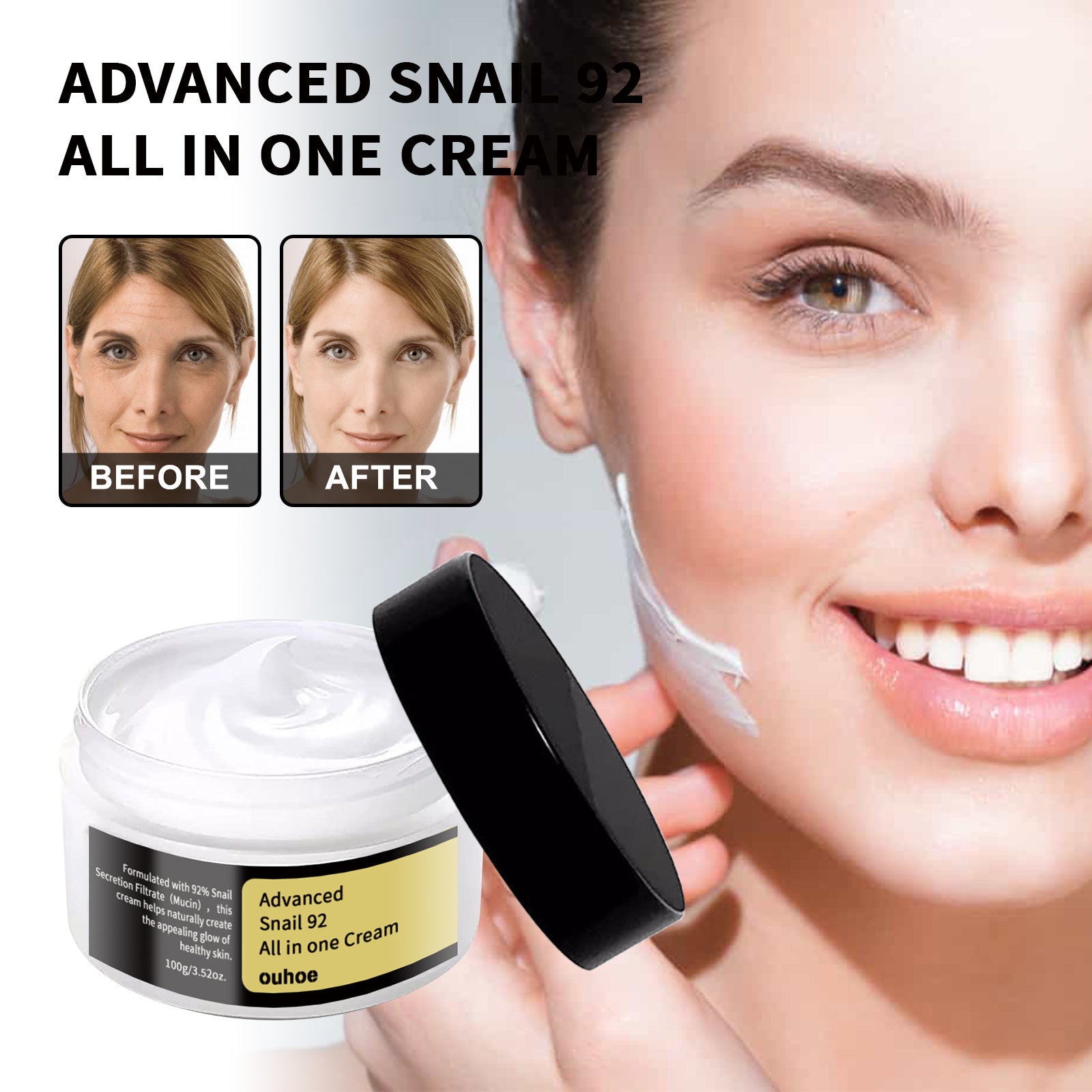 LUNOON  Snail Cream Fading Wrinkle French Lines Replenishment Firming Skin Anti-Aging