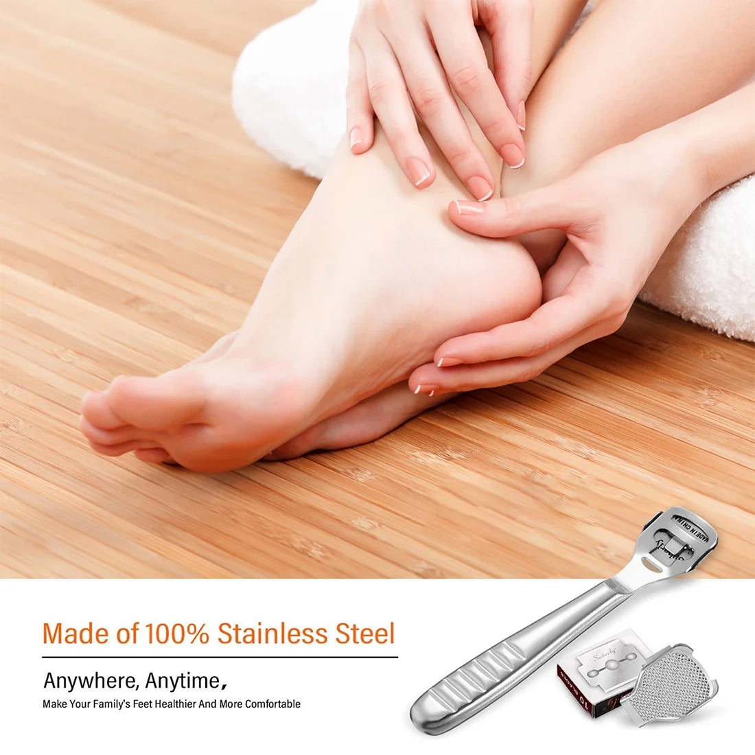 Professional Corn Plane Callus Remover – Razor Cutter with 10 Extra Sharp Refill Blades for Pedicure Foot Care