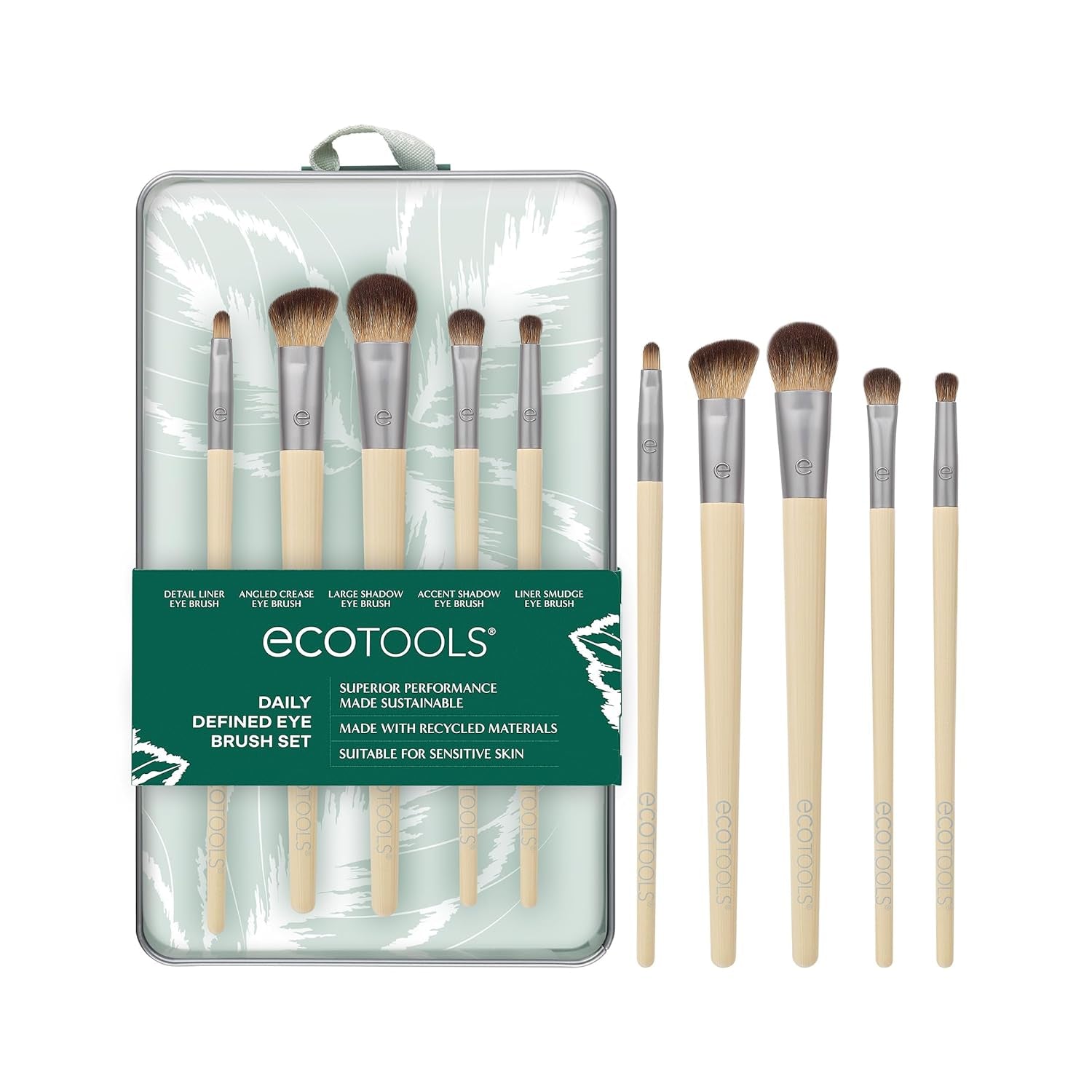 5Pcs Daily Defined Eye Brush Kit – Liquid, Powder & Cream Eyeshadow Brushes