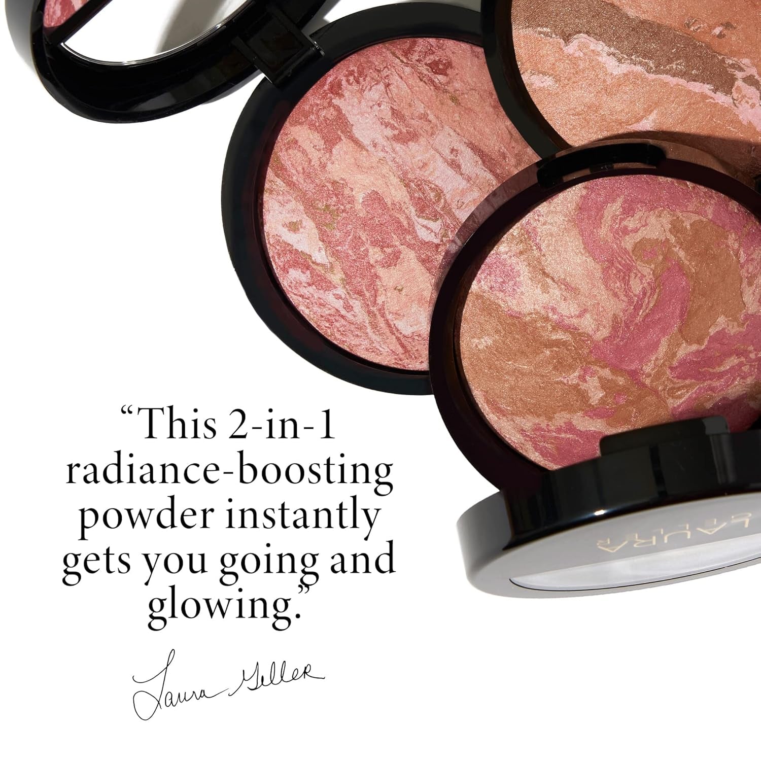 Baked Blush-N-Bronze Marbleized 2-In-1 Sculpting Bronzer Blush - Ginger Bronze - Contour Face with a Radiant Flush