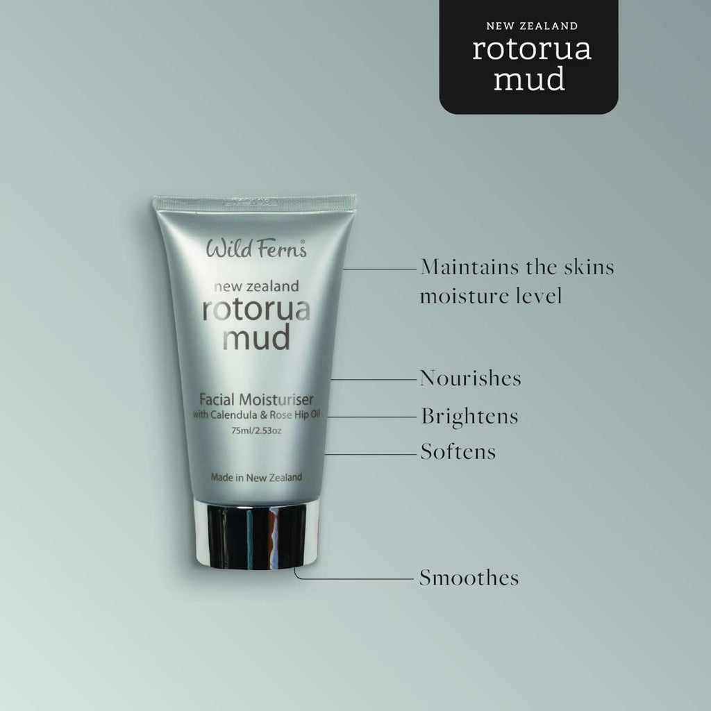 Rotorua Mud Facial Moisturiser with Calendula & Rosehip Oil – 75ml