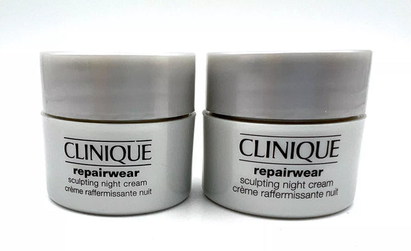 2 Pcs: Clinique Repairwear Sculpting Night Cream ~ 15 ml*2=30ml/1.0 oz total