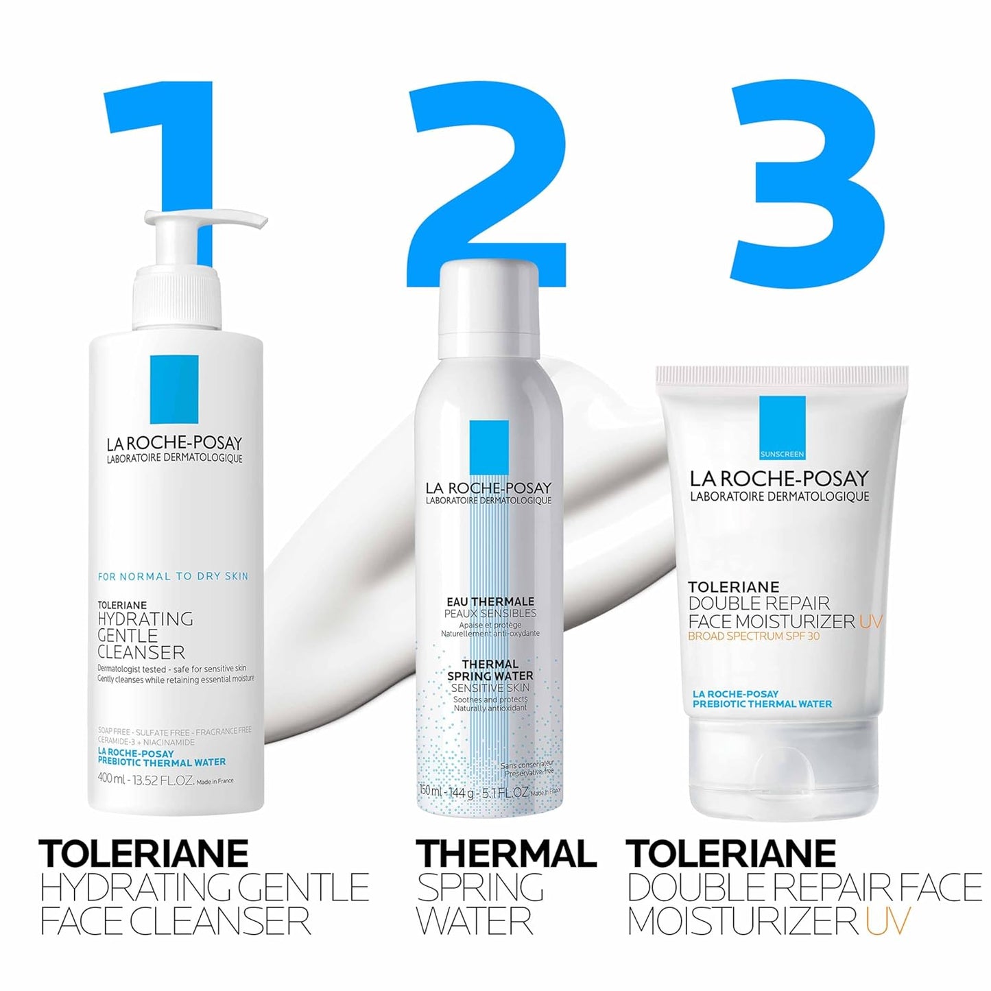 La Roche-Posay Toleriane Double Repair UV SPF Moisturizer for Face, Daily Facial Moisturizer with Sunscreen SPF 30, Niacinamide and Glycerin, Oil Free, Moisturizing Sun Protection