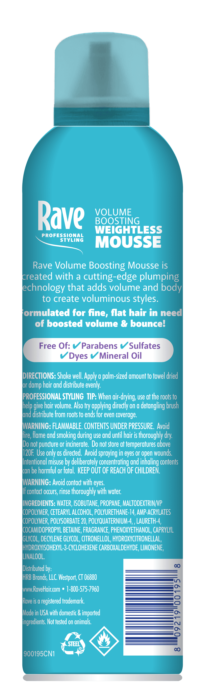 Volume Boosting Weightless Mousse, Unscented, for All Hair Types, 7 Oz
