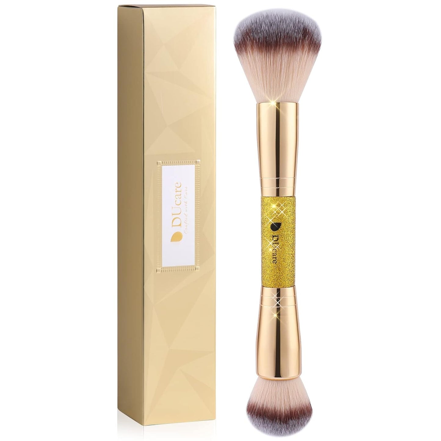 Foundation Powder Brush Double Ended Blush Makeup Brushes, Duo Bronzer Blush Ideal for Cream or Powder