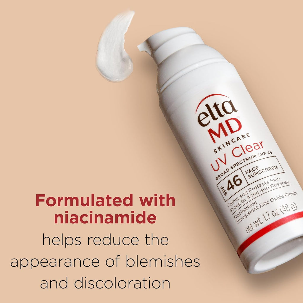 EltaMD UV Clear Face Sunscreen SPF 46, Oil Free Sunscreen for Face with Zinc Oxide, Dermatologist Recommended Lotion,1.7 oz Pump