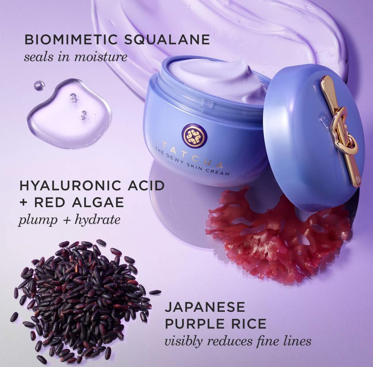 Tatcha | The Dewy Skin Cream | Rich Face Cream to Hydrate, Plump and Protect Dry and Combo Skin | 10 Ml / 0.34 Oz