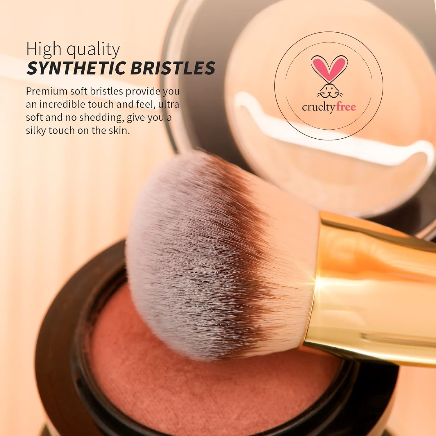 Makeup Brushes Duo End Foundation Powder Buffer and Contour Synthetic Cosmetic Tools