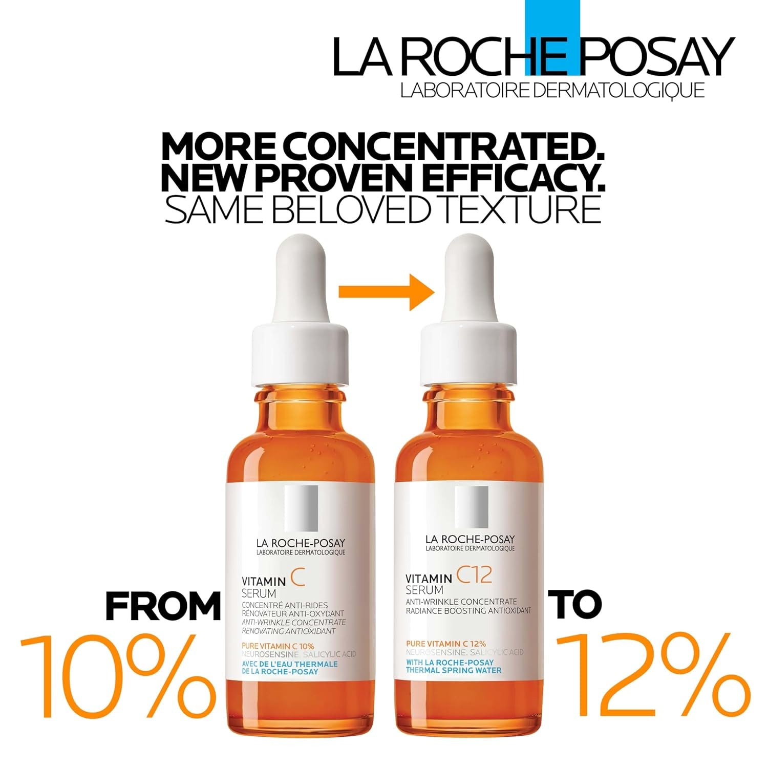 La Roche-Posay Pure 12% Vitamin C Serum for Face with Hyaluronic Acid & Salicylic Acid, Hydrating Face Serum, Boost Radiance & Reduce Wrinkles, 2 Formulas for rmal or Oily Skin Control
