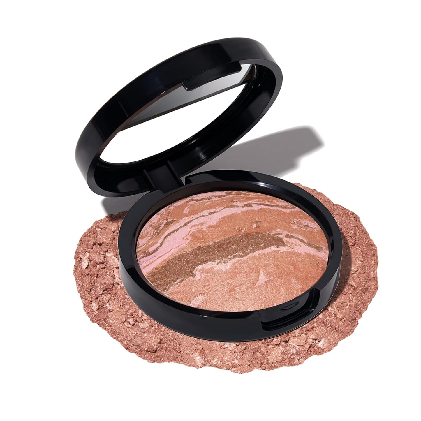 Baked Blush-N-Bronze Marbleized 2-In-1 Sculpting Bronzer Blush - Ginger Bronze - Contour Face with a Radiant Flush