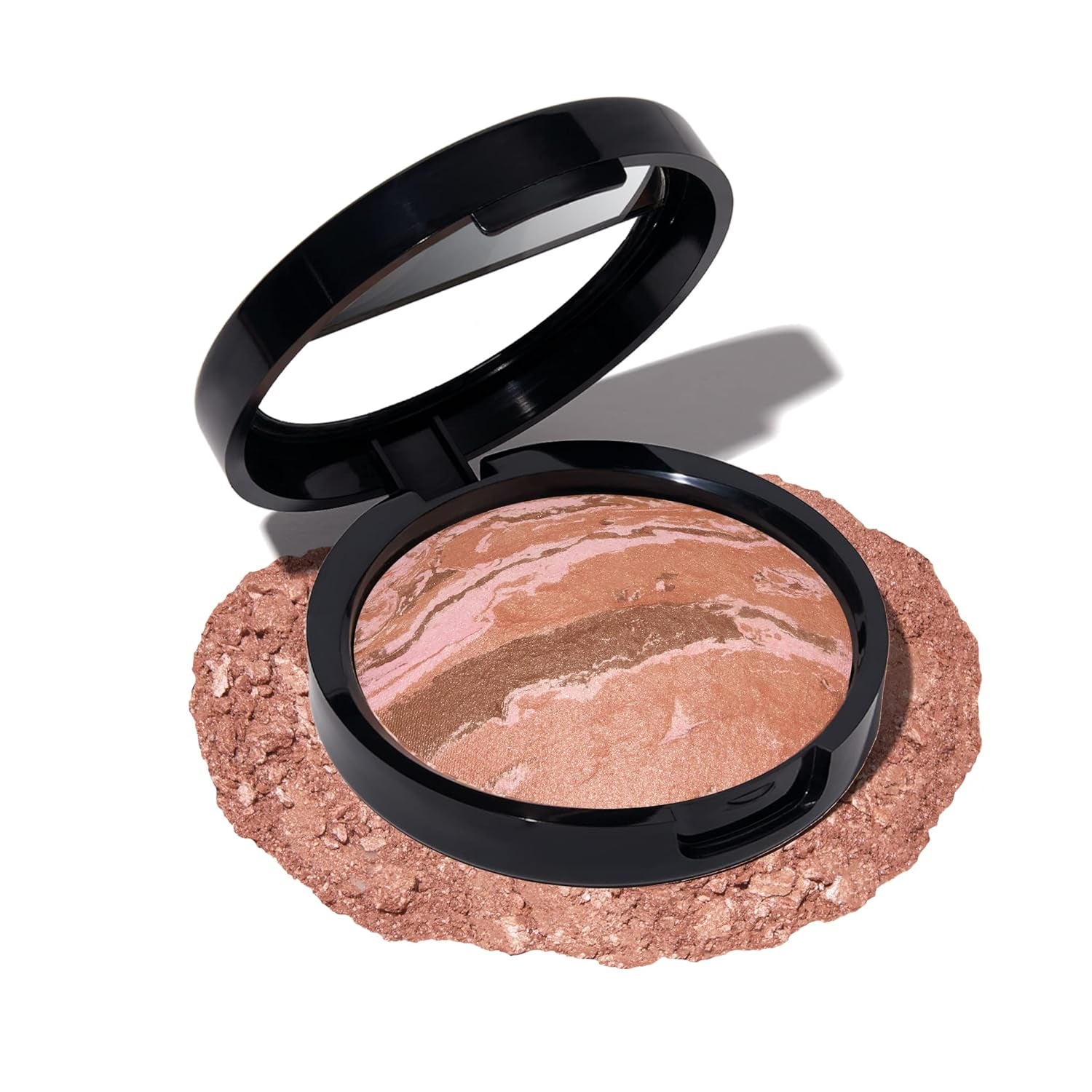 Baked Blush-N-Bronze Marbleized 2-In-1 Sculpting Bronzer Blush - Ginger Bronze - Contour Face with a Radiant Flush