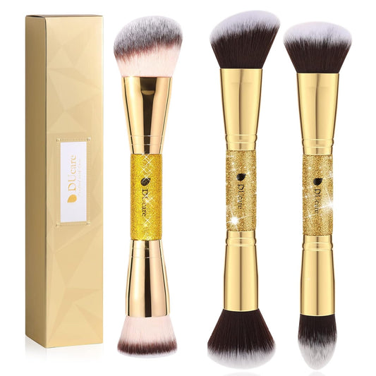 Makeup Brushes Duo End Foundation Powder Buffer and Contour Synthetic Cosmetic Tools
