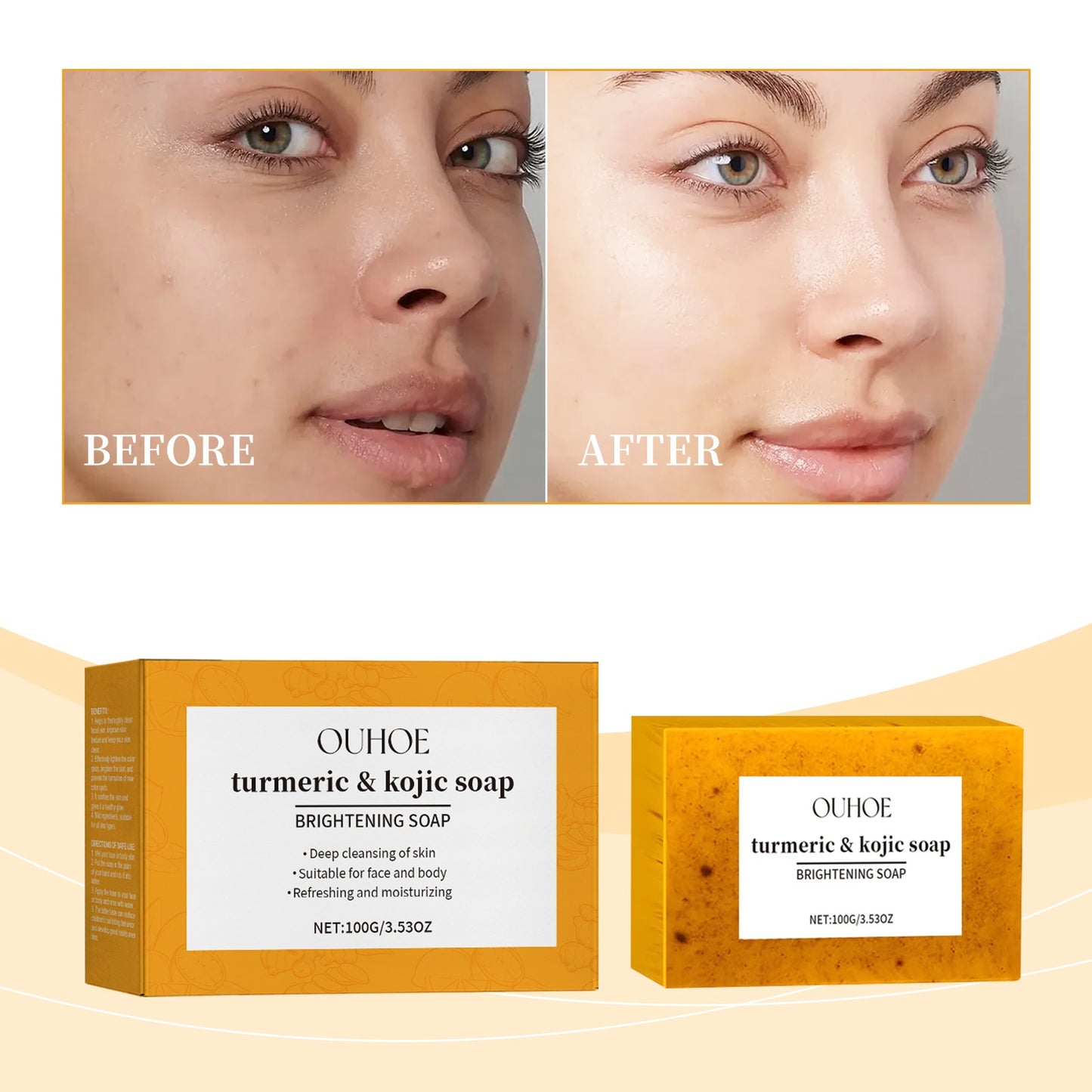 OUHOE  Lemon Turmeric Brightening Soap