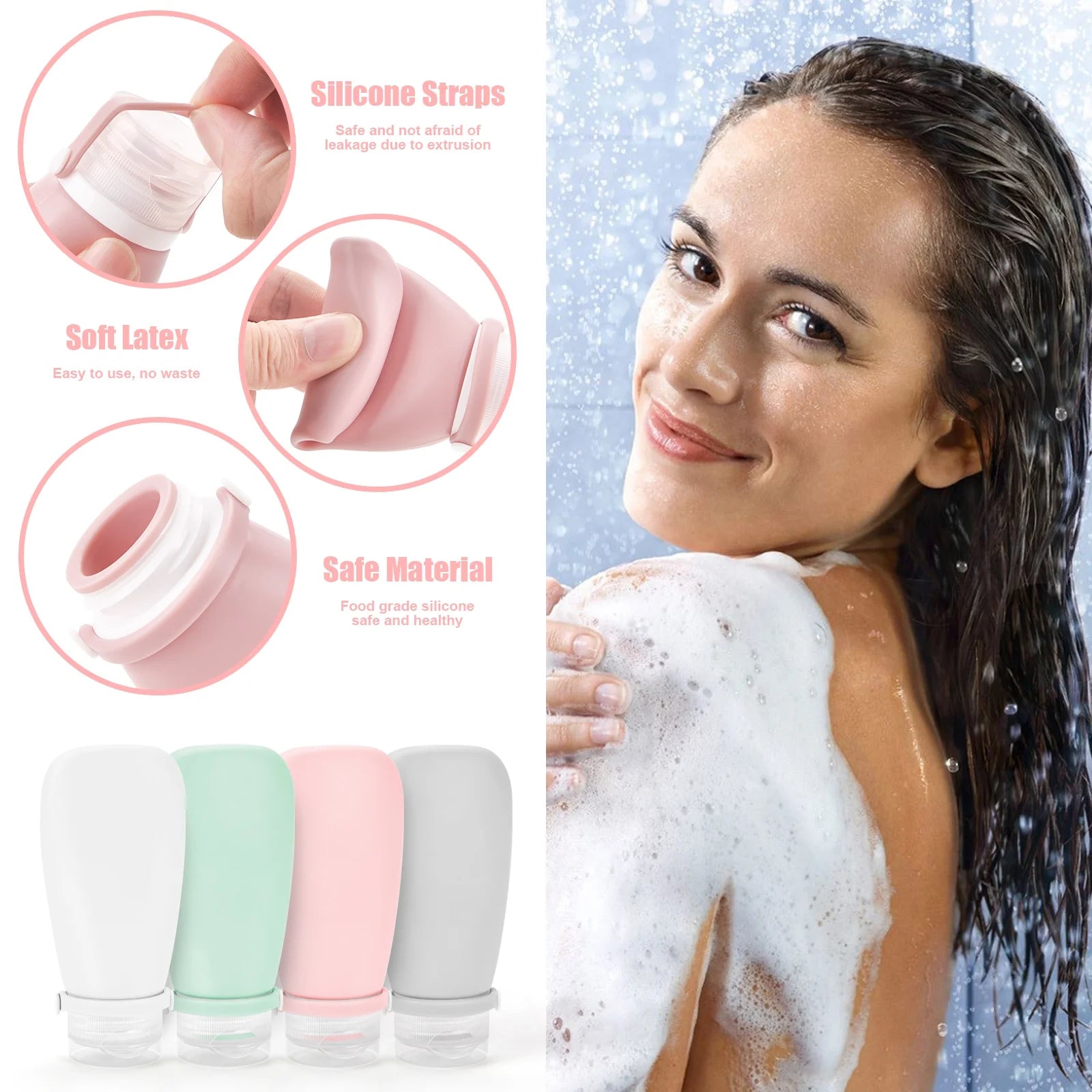 18-Piece Silicone Travel Bottles Set – BPA-Free, TSA-Approved for Toiletries