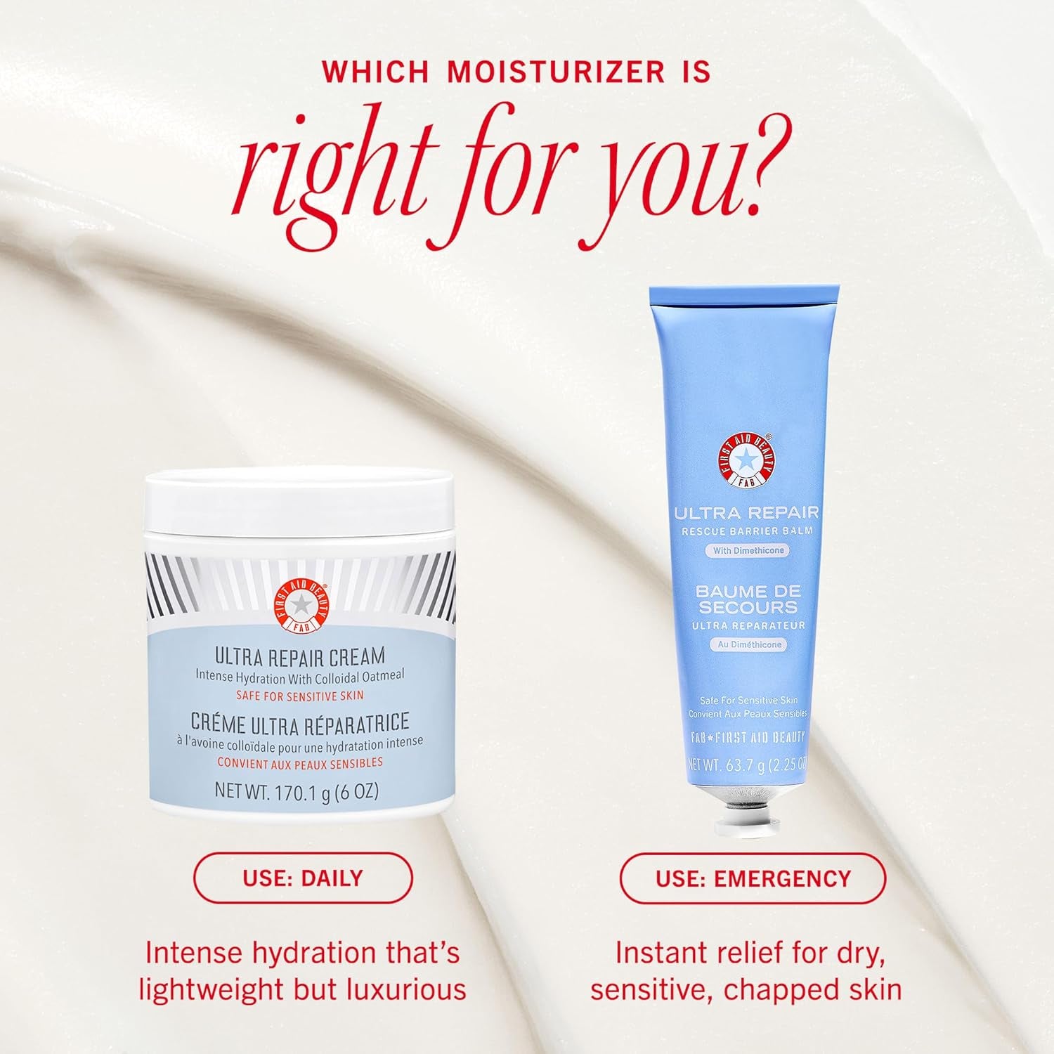 Ultra Repair Cream Intense Hydration Moisturiser for Face and Body – Rich Whipped Texture for Immediate Skin Hydration, 170.1G