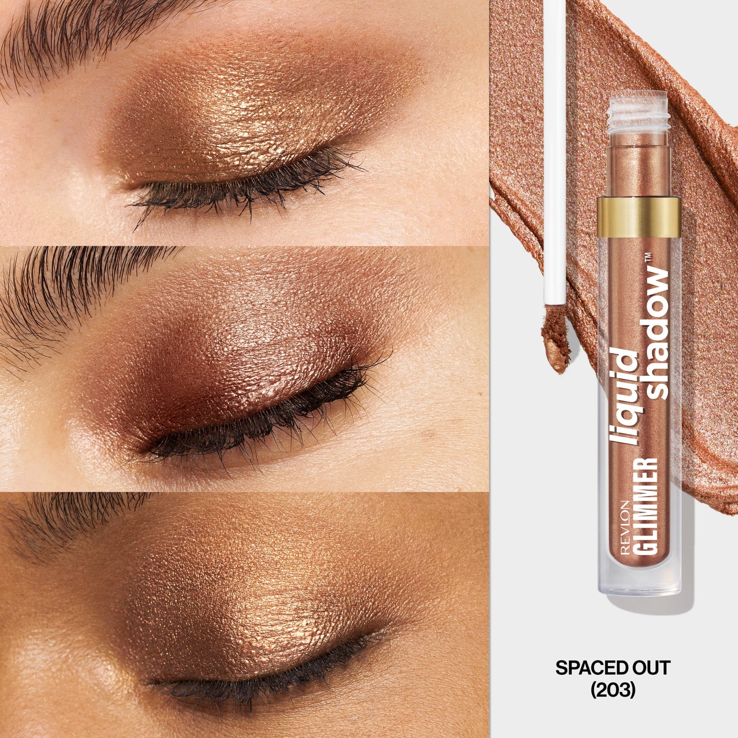 Glimmer Liquid Shadow, Shimmer Eyeshadow Makeup, 203 Spaced Out, 0.10 Fl Oz