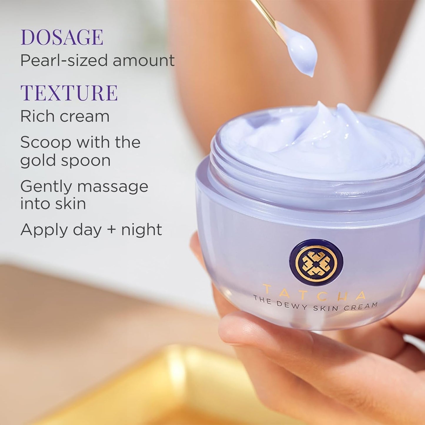 Tatcha | The Dewy Skin Cream | Rich Face Cream to Hydrate, Plump and Protect Dry and Combo Skin | 10 Ml / 0.34 Oz