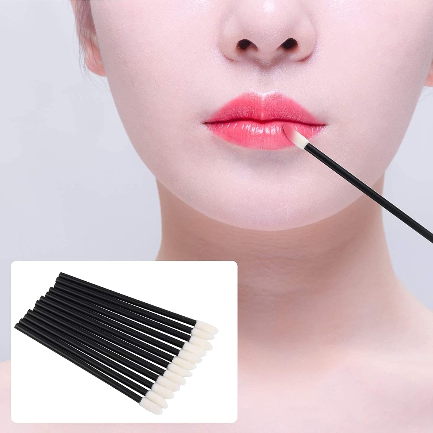 640PCS Disposable Lip Brushes – Lipstick & Lip Gloss Applicators (Black)