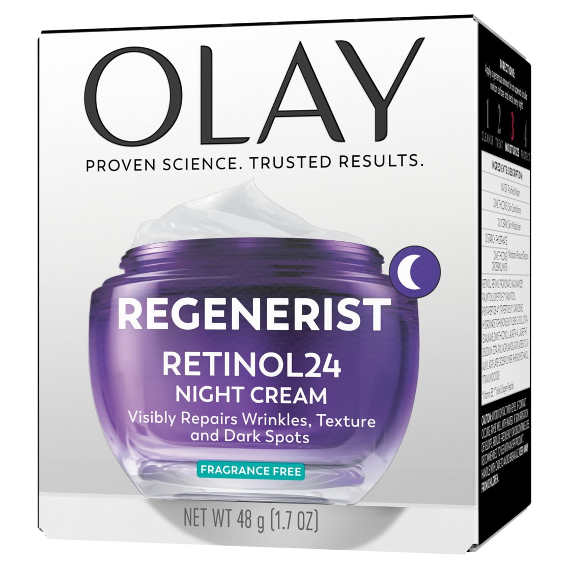 OLAY REGENERIST Retinol 24 Night Cream, Anti-Aging Moisturizer, Fragrance-Free, Non-Greasy, Triple Collagen Peptide