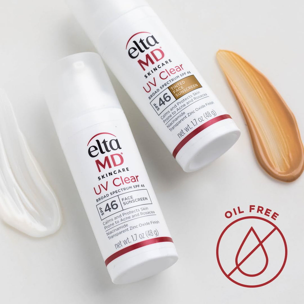 EltaMD UV Clear Face Sunscreen SPF 46, Oil Free Sunscreen for Face with Zinc Oxide, Dermatologist Recommended Lotion,1.7 oz Pump