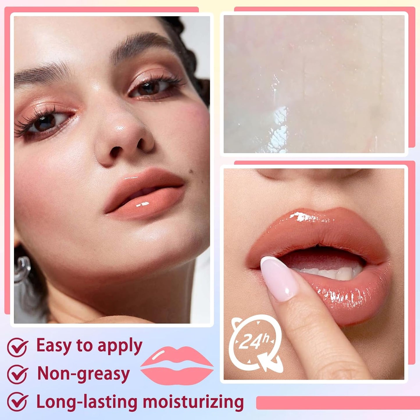 4Pcs Roll-On Lip Oil Set – Fruit Flavored, Hydrating & Plumping Gloss (Non-Sticky)