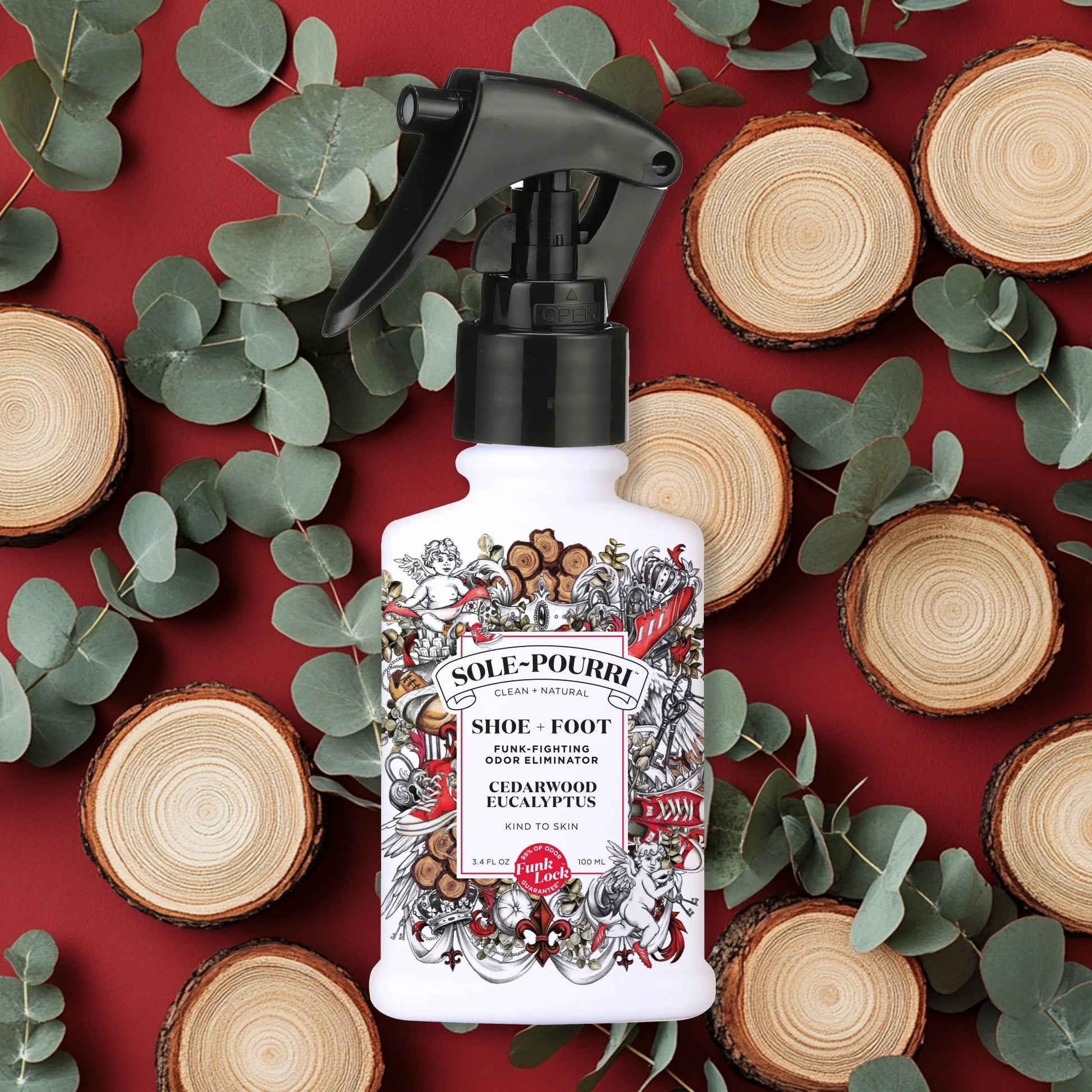 Cedarwood & Eucalyptus Foot Odor Refresher Spray – 3.4 oz for Shoes and Feet
