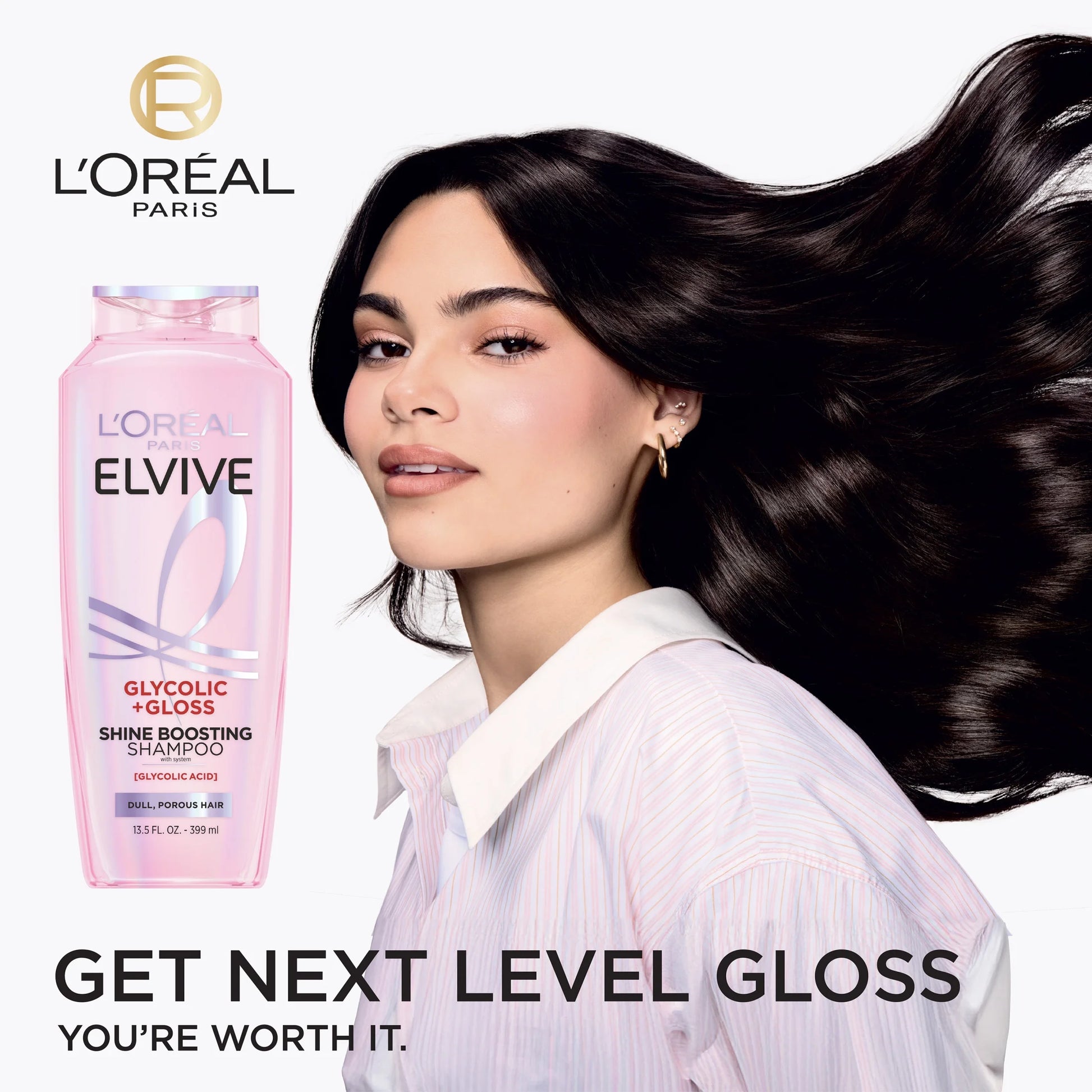 Elvive Glycolic Gloss Shine Enhancing Shampoo, 13.5 Fl Oz