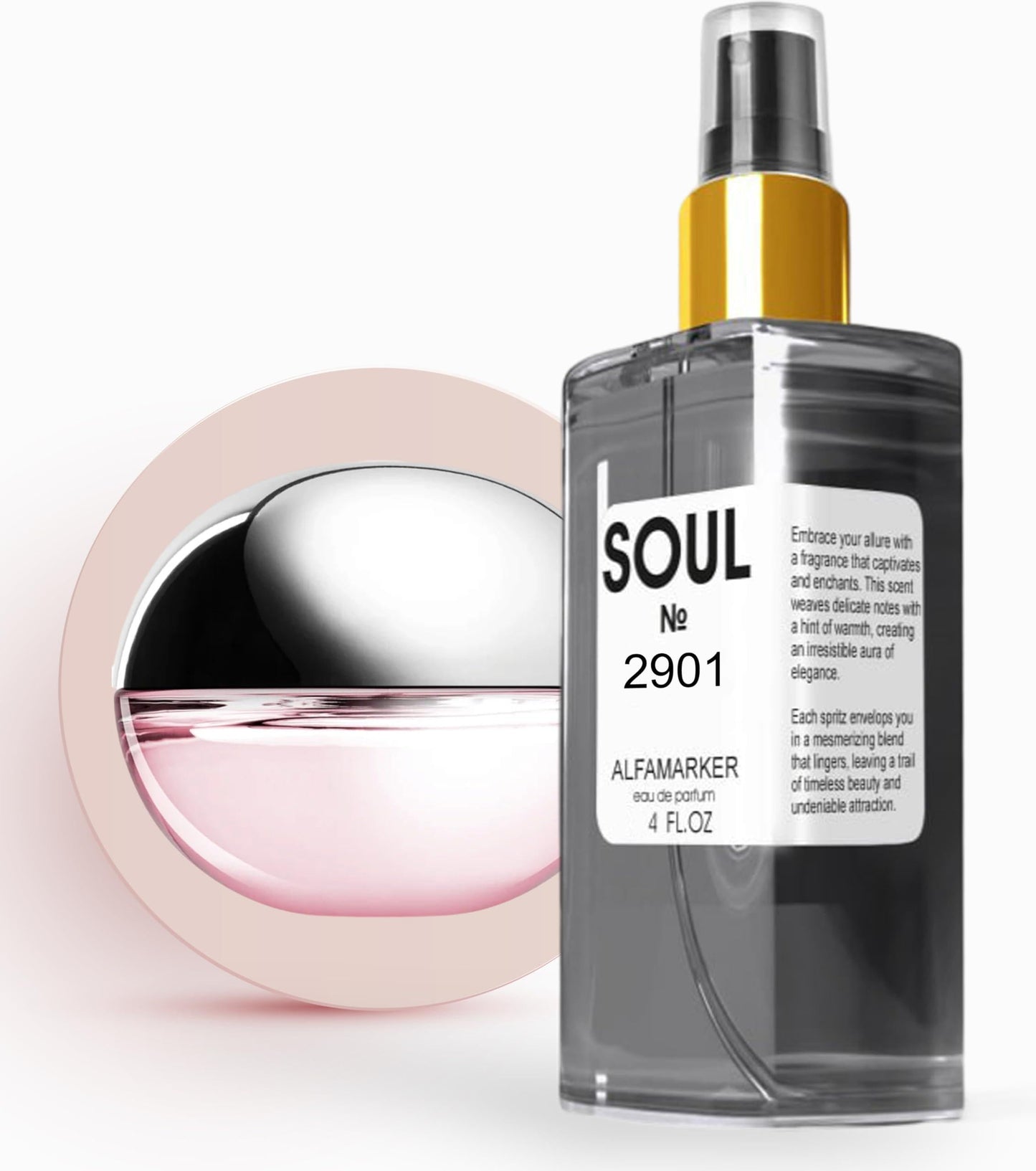 SOUL No. 2901 Impression of Be Delicious Fresh Blossom Perfume for Women Women Eau De Parfum Spray 4.0 Fl Oz 120 Ml Long Lasting Fragrance