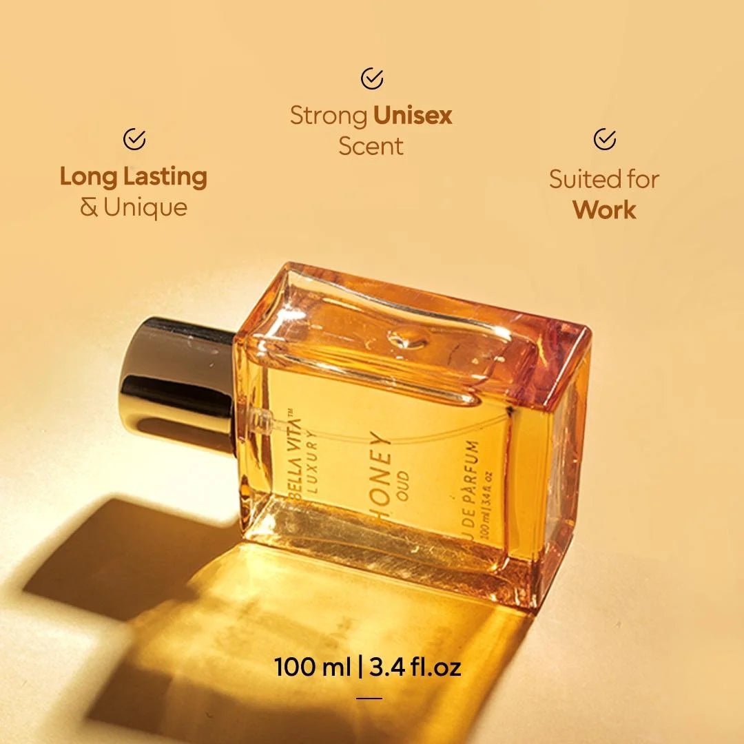 Honey Oud Eau de Parfum – Unisex Luxury Fragrance, 100ml | Floral & Fruity Notes with a Fresh, Long-Lasting Scent