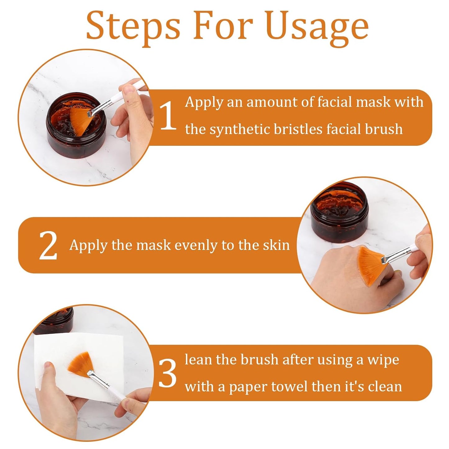 4 Pcs Facial Fan Mask Brushes, Fan Brushes Esthetician, Soft Facial Applicator Brushes Tools, Makeup Fan Brush Tool for Mud Cream Loose Powder Highlighting and Blush(Yellow and Two-Color)