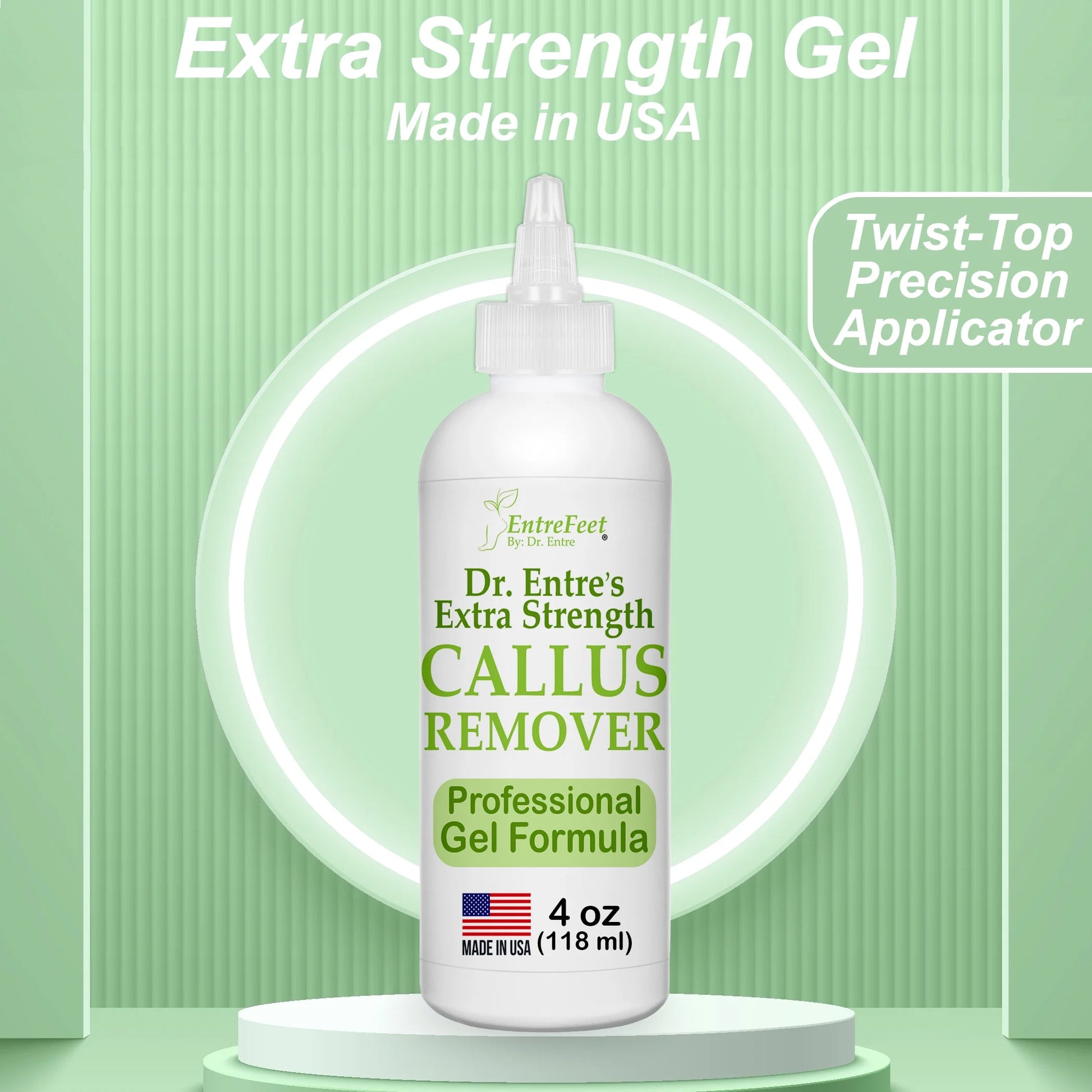 Dr. Entre's Extra Strength Callus Remover Gel & Foot File – 4 oz Pedicure Spa Kit for Dead Skin & Callus Removal