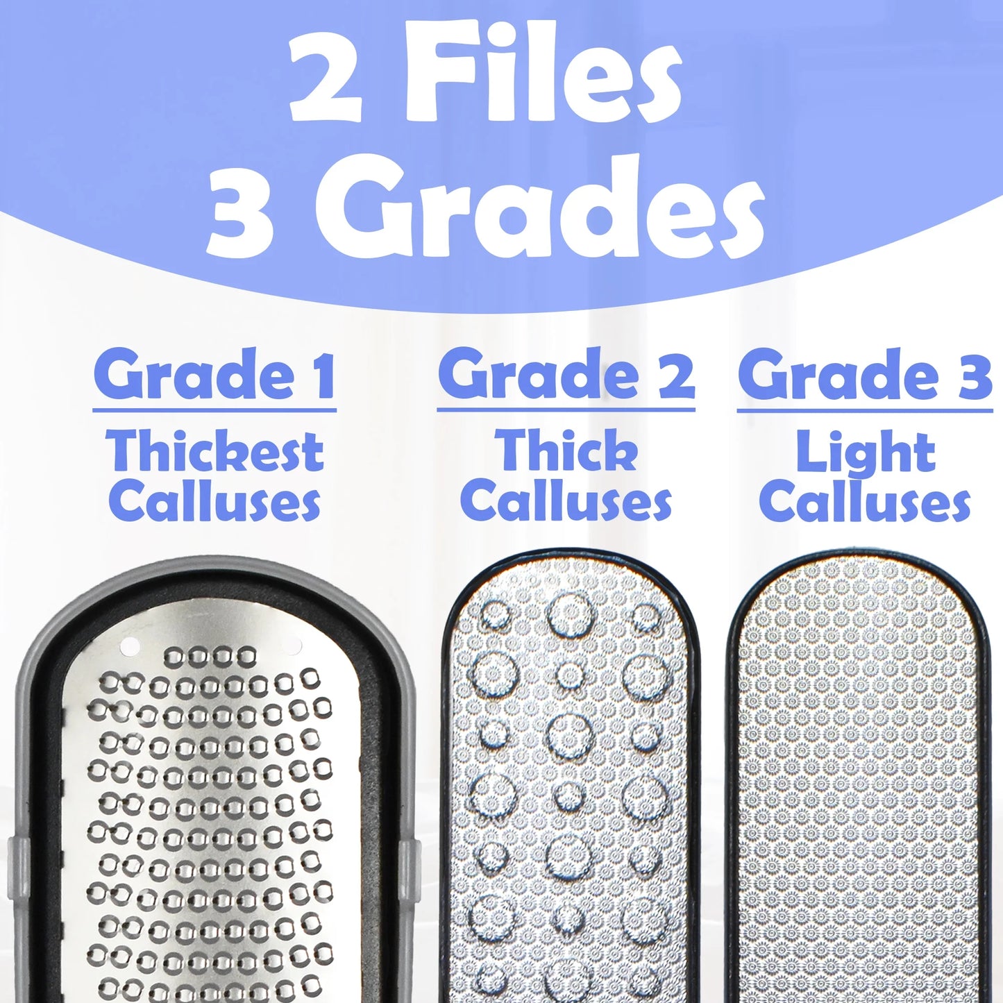 2-Pack Double-Sided Foot Files – Callus Remover & Dead Skin Scraper for Pedicure Foot Care