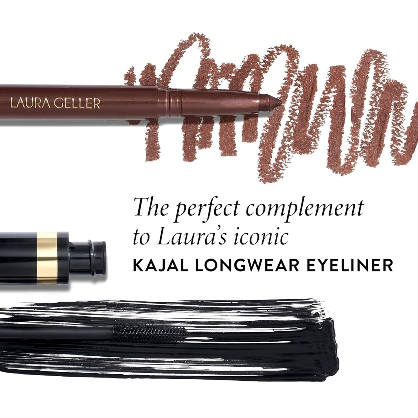 Kajal Longwear Mascara - Lengthening, Defining, Curling, Buildable Formula Eye Makeup - Innovative Curling Brush - 1 Count