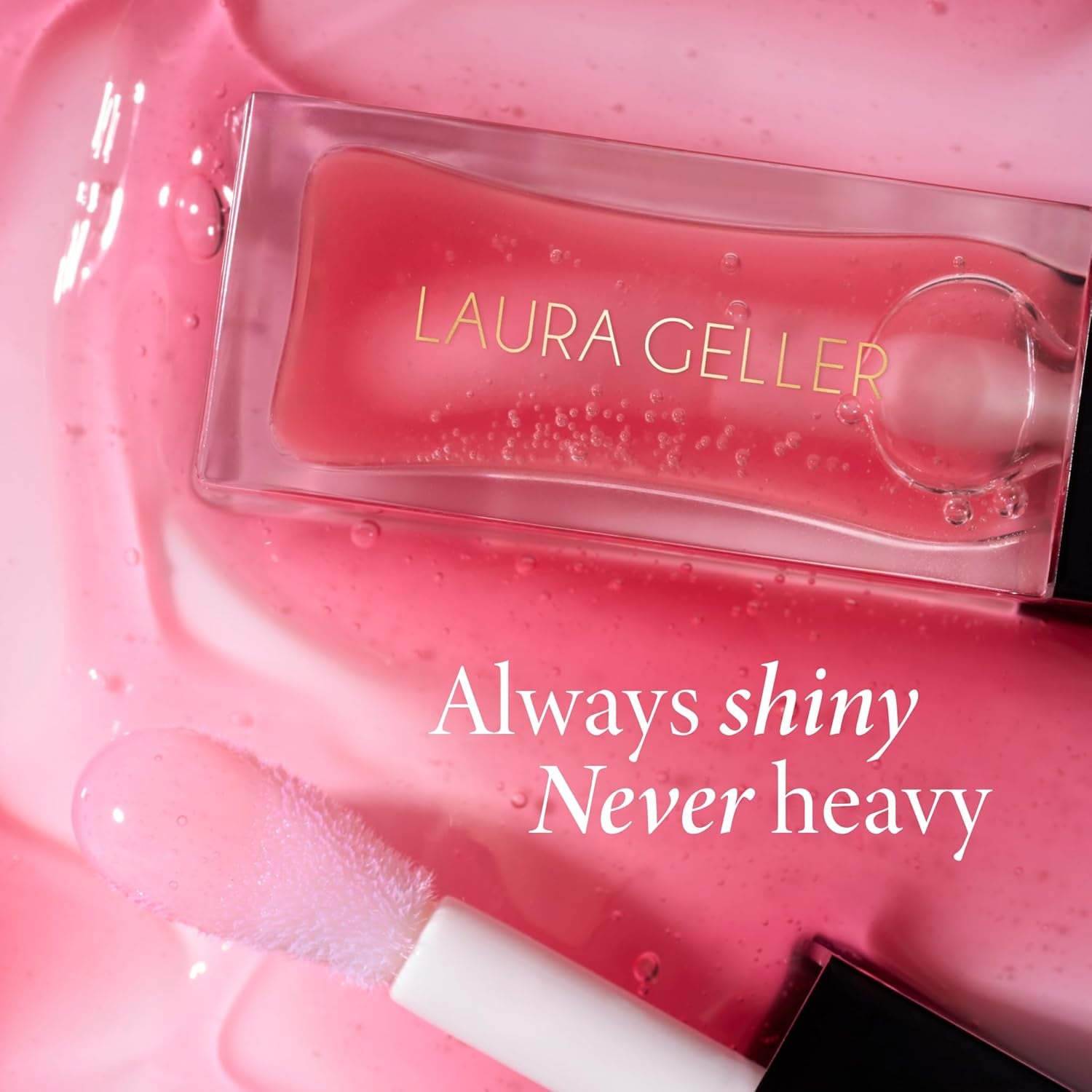 Fine Shine Glossy Lip Oil, Rose Garden - Hydrating Squalane - Pink Lip Gloss