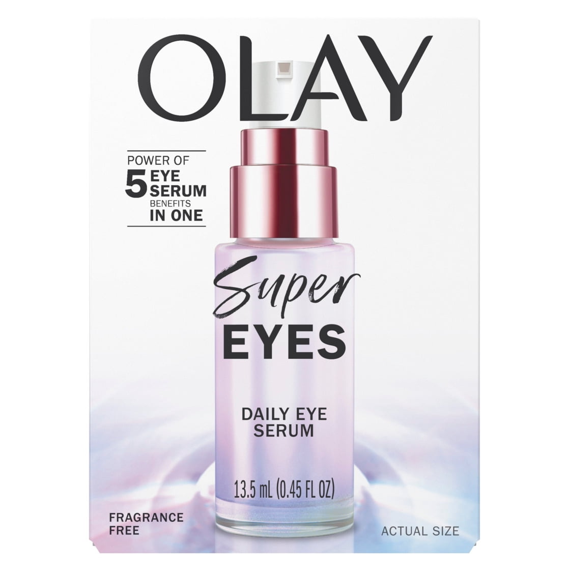 Olay Super Eye Serum - Vitamin C, Caffeine, Niacinamide, Amino Peptide, Aloe Vera - Brightens Dark Circles, Anti-Wrinkle, Anti-Aging, Brightening, Smooths Fine Lines, Firming, Hydrating, 0.45 Oz