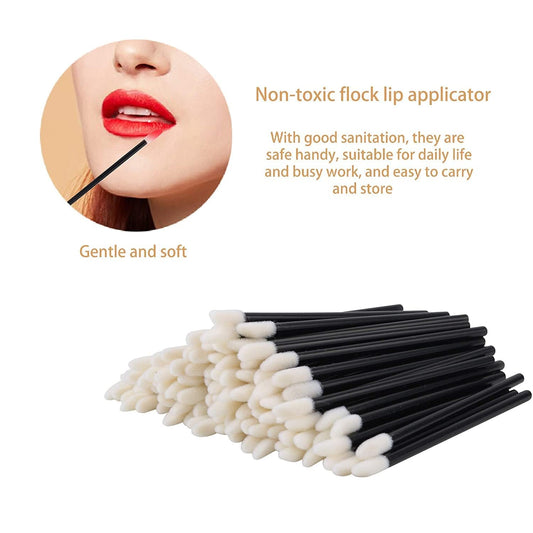 640PCS Disposable Lip Brushes – Lipstick & Lip Gloss Applicators (Black)