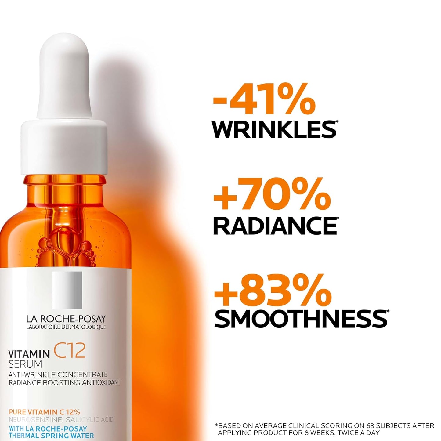 La Roche-Posay Pure 12% Vitamin C Serum for Face with Hyaluronic Acid & Salicylic Acid, Hydrating Face Serum, Boost Radiance & Reduce Wrinkles, 2 Formulas for rmal or Oily Skin Control