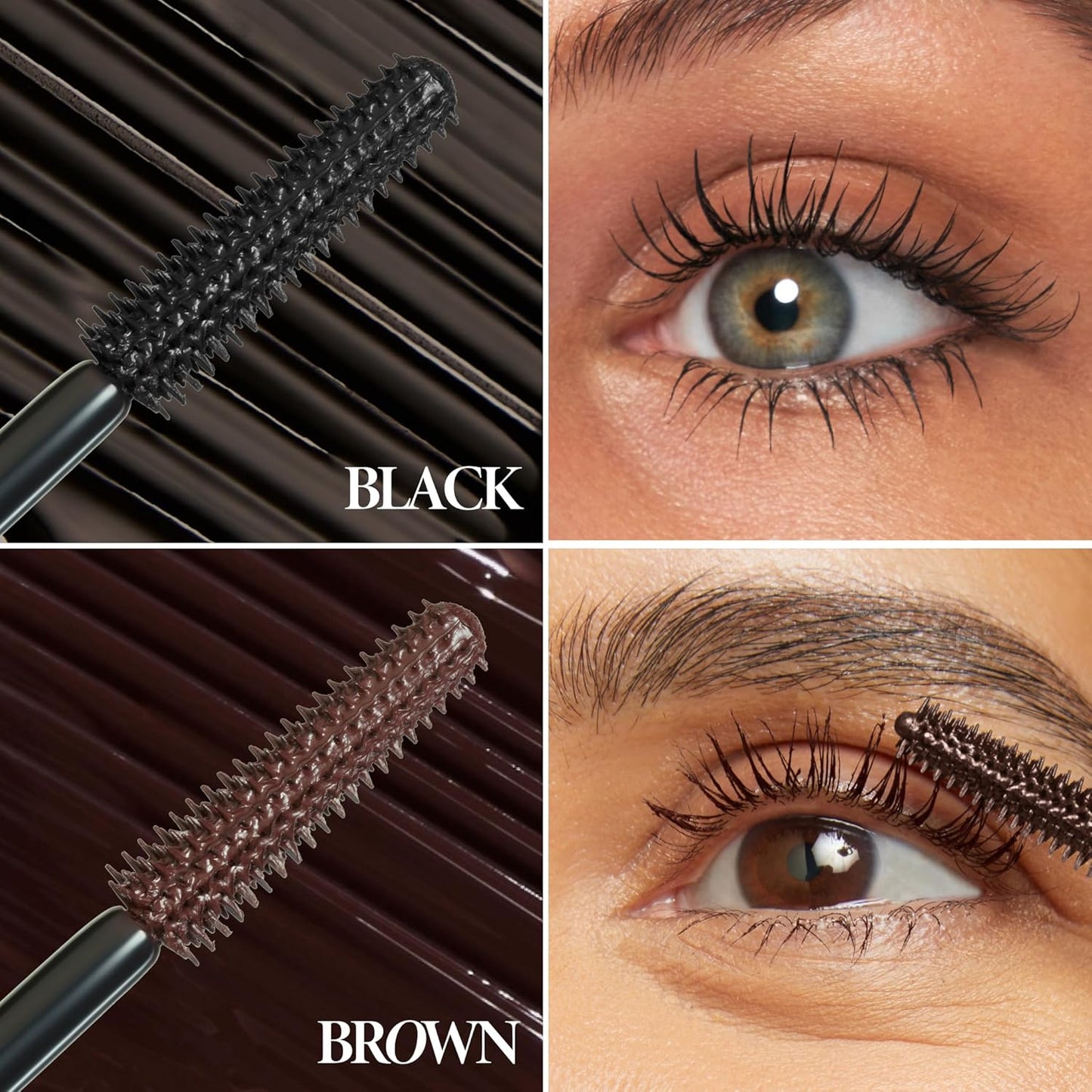 Kajal Longwear Mascara - Lengthening, Defining, Curling, Buildable Formula Eye Makeup - Innovative Curling Brush - 1 Count