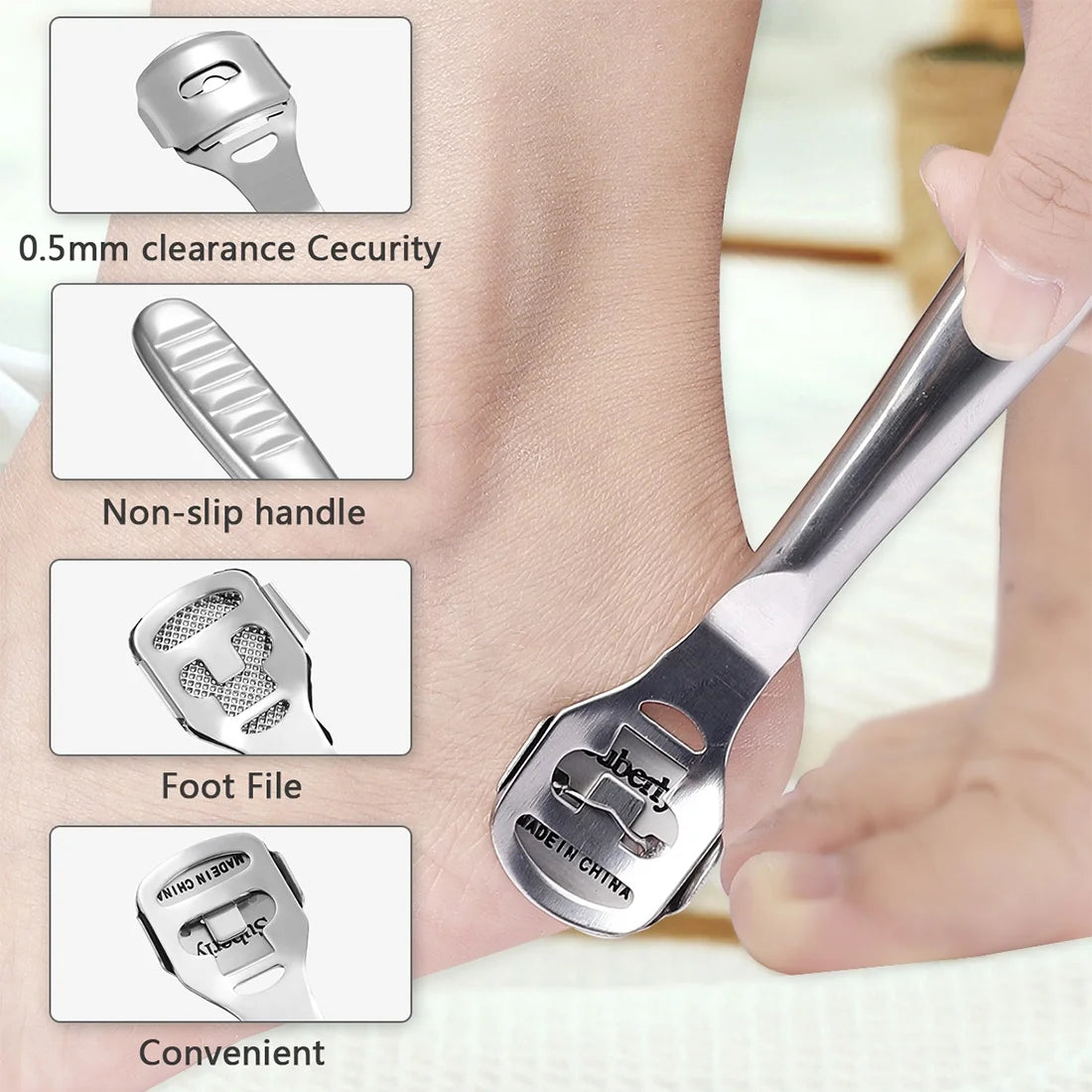 Professional Corn Plane Callus Remover – Razor Cutter with 10 Extra Sharp Refill Blades for Pedicure Foot Care
