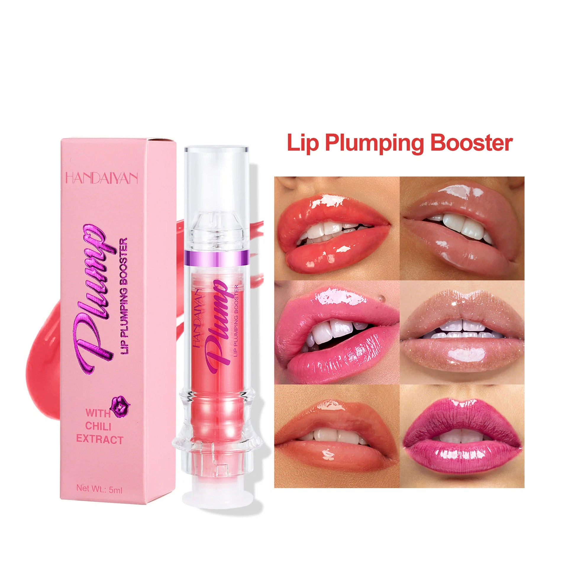 HandaiyanNew Tube Lip Rich Lip Color Slightly Spicy Lip Honey Lip Glass Mirror Face Lip Mirror Liquid Lipstick