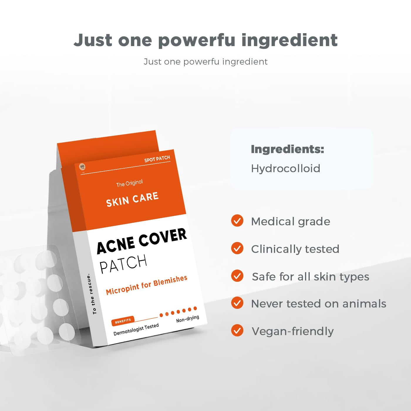 Acne Pimple Patches (60 Count) – Hydrocolloid Spot Dots for Fast Healing & Blemish Cover