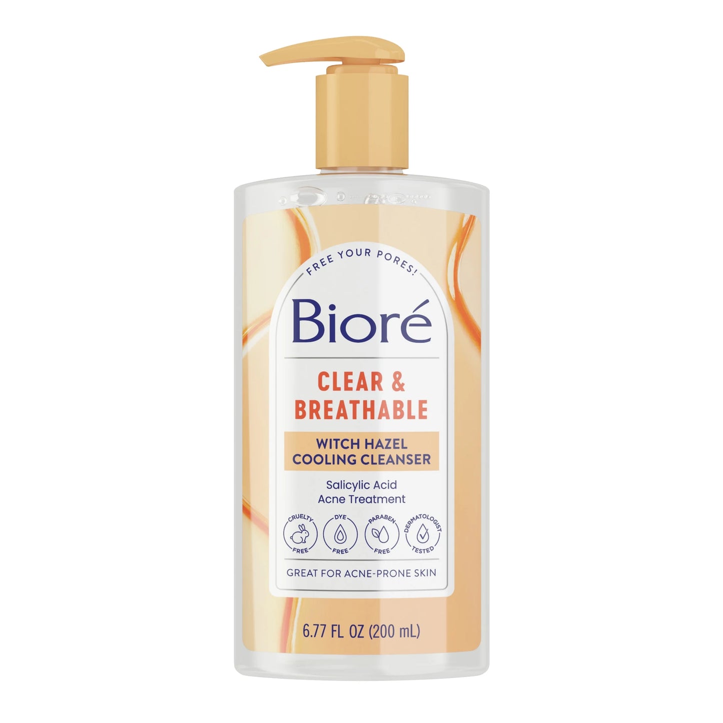 Biore Witch Hazel Face Wash Cleanser – Acne Prone Skin, 6.77 Fl Oz