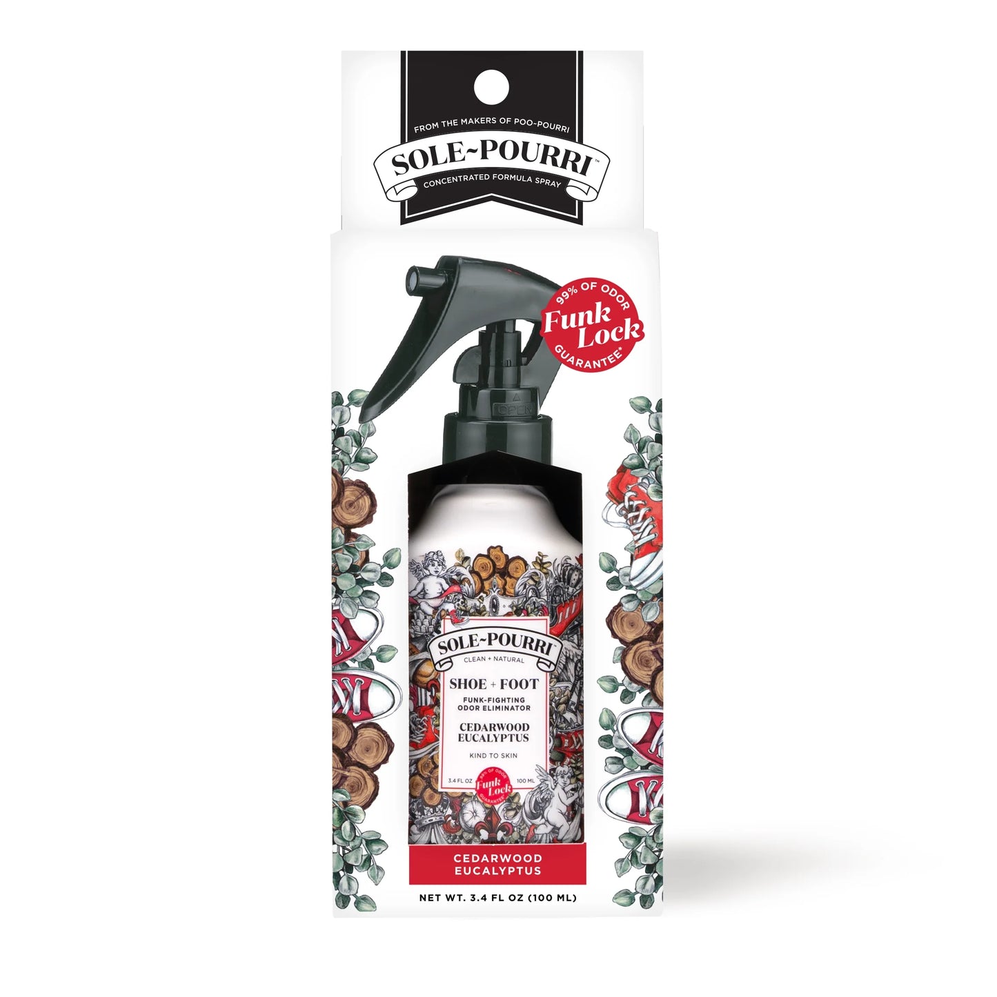 Cedarwood & Eucalyptus Foot Odor Refresher Spray – 3.4 oz for Shoes and Feet