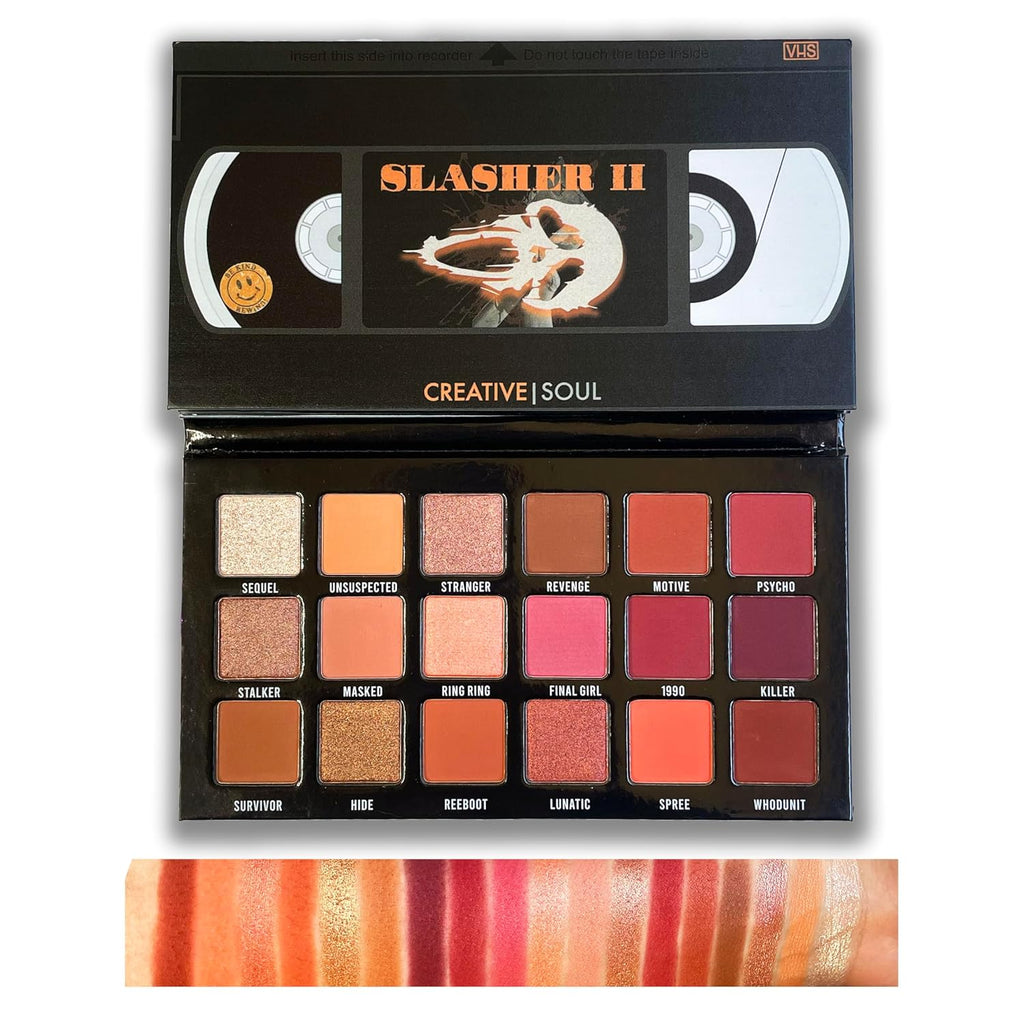 Slasher II Eyeshadow Palette, Horror Movie Neutral Eyeshadow Palette, Blendable & High Pigment Mauve Eye Shadow, Scary Movie Inspired Makeup, Goth Makeup