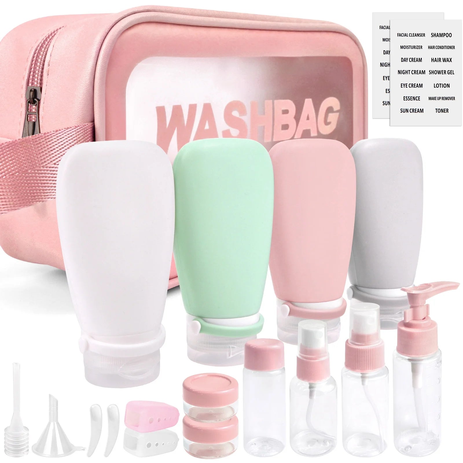 18-Piece Silicone Travel Bottles Set – BPA-Free, TSA-Approved for Toiletries